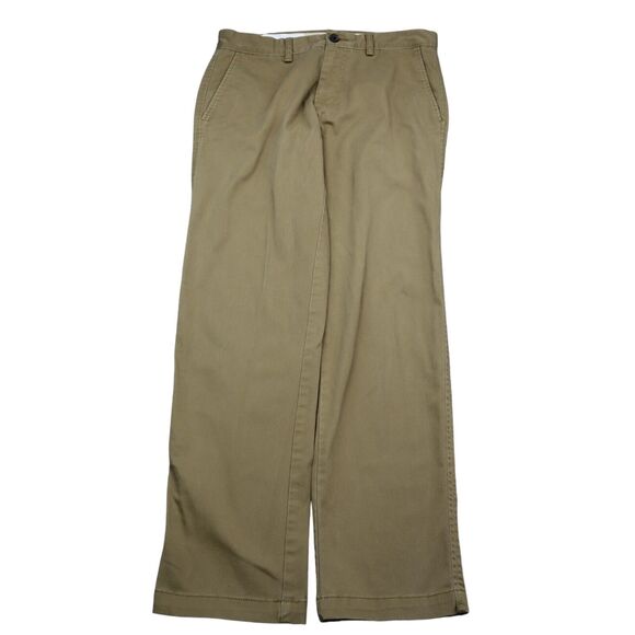 Haggar Pants Mens 30 Beige Khakis Straight Slim Fit Stretch Slash Pocket Button - Picture 1 of 16